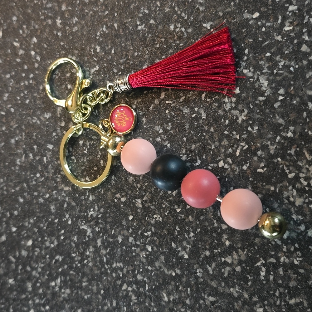 Silicone beaded keychain